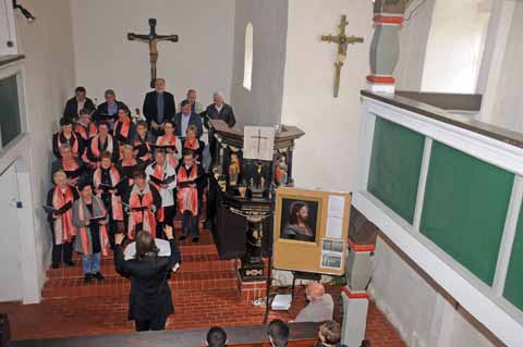 Bittstädter Liedertafel zur Präsentation des restauriertes Jesusbildes in der Sankt-Ägidien-Kirche in Bittstädt