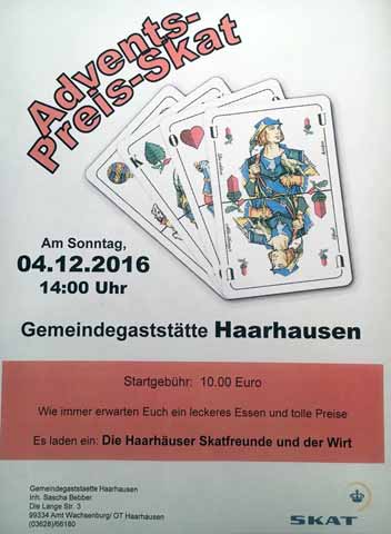 Preisskat Advents-Preis-Skat 2016 Haarhausen