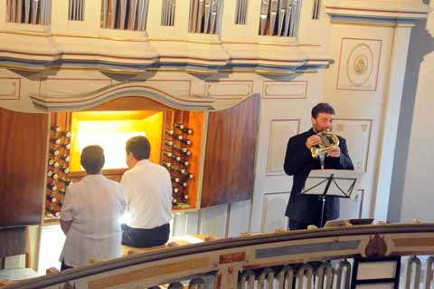 Organist Alessio Corti und Trompeter Steffen Naumann