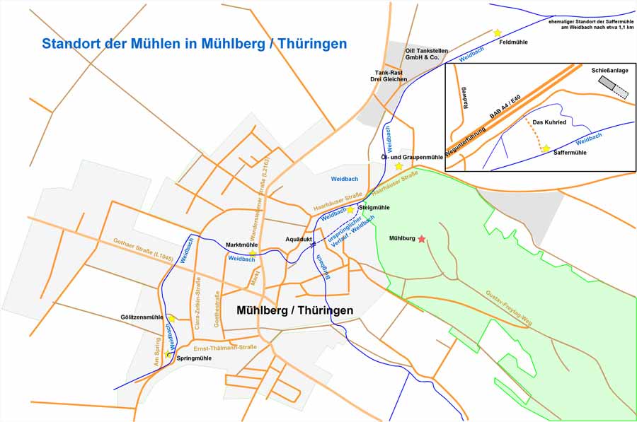 Mühlen in Mühlberg / Thüringen Mühlen in Mühlberg / Thüringen